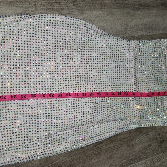 Elegant Silver Mini Tube Top Dress - Picture 7 of 7